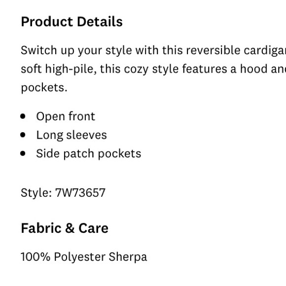 NWT Lucky Brand Reversible Cardigan - Picture 8 of 8